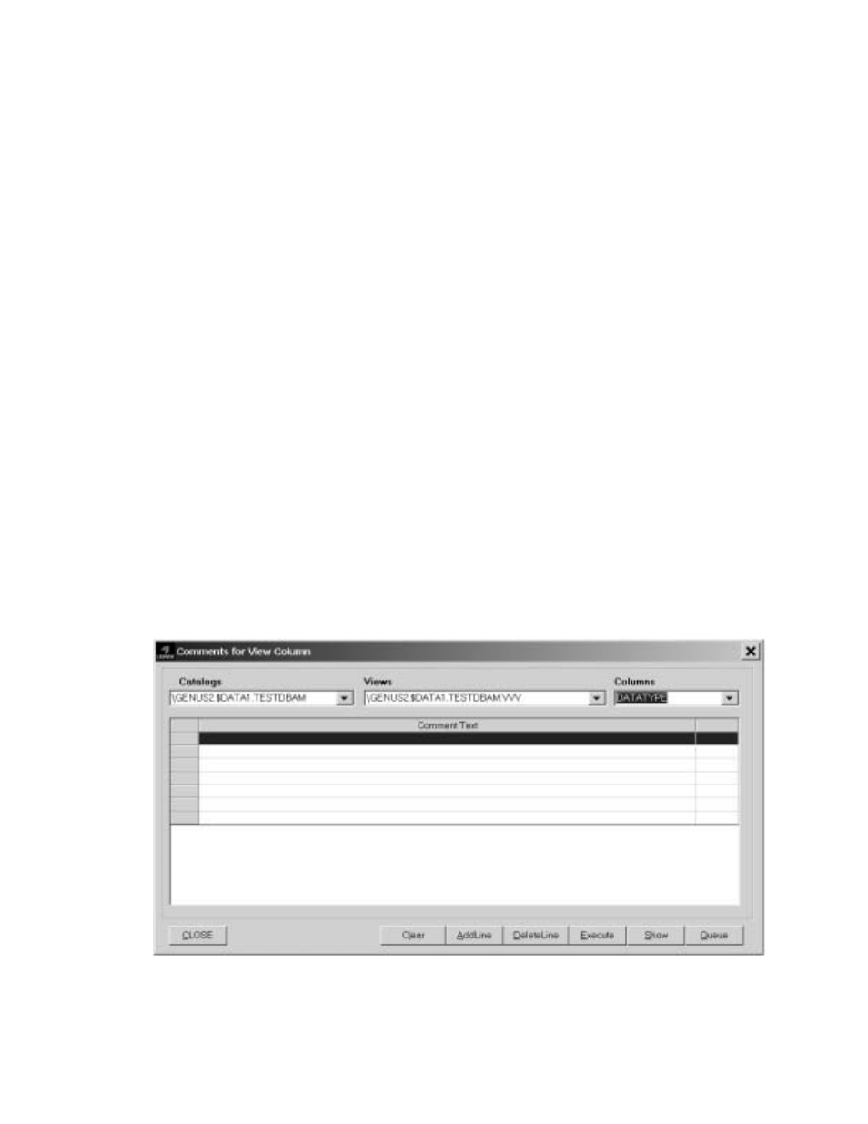 Managing column comments | HP NonStop G-Series User Manual | Page 187 / 262