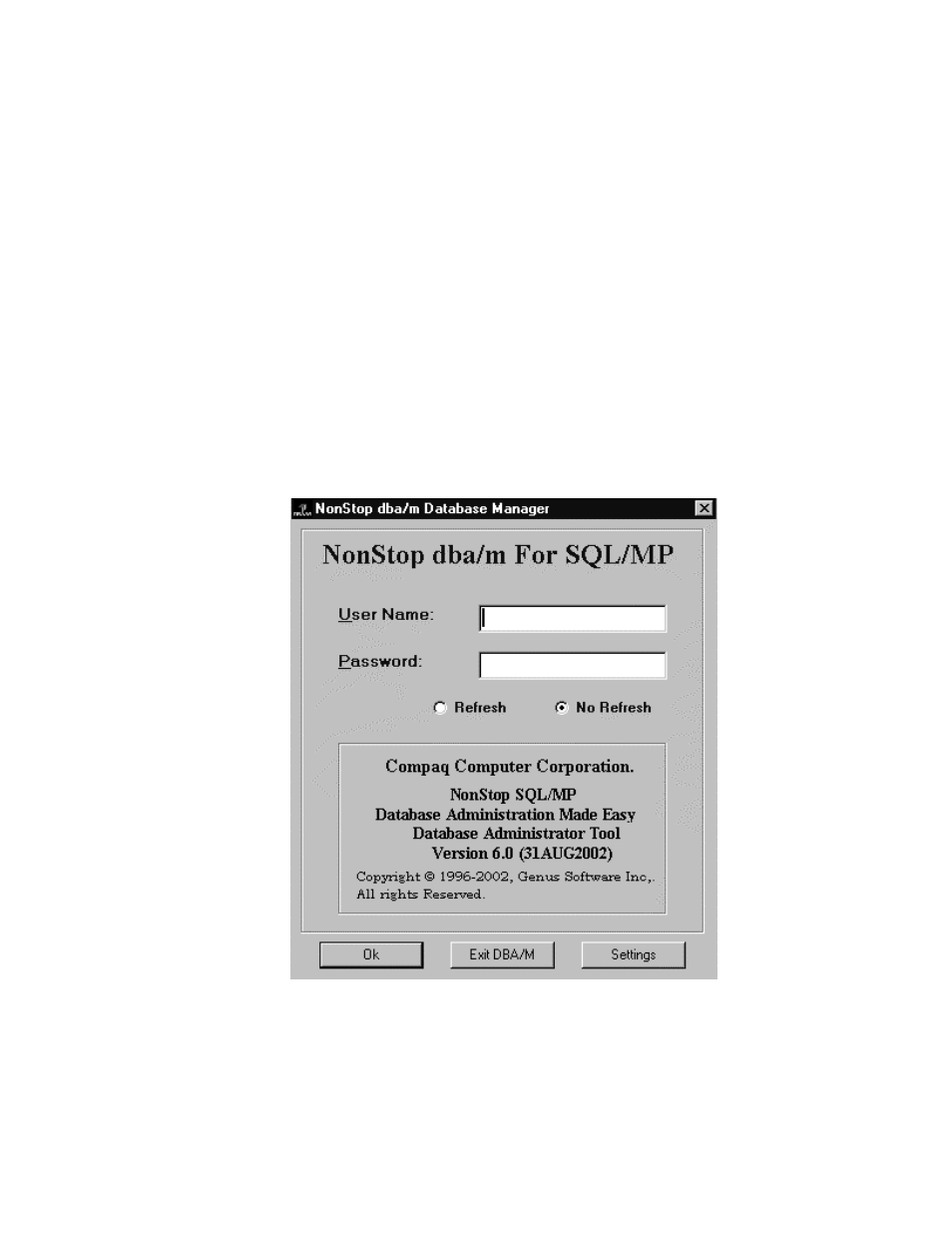 Chapter 1, Chapter 1. invoking dba/m database manager, Logging on | HP NonStop G-Series User Manual | Page 20 / 262