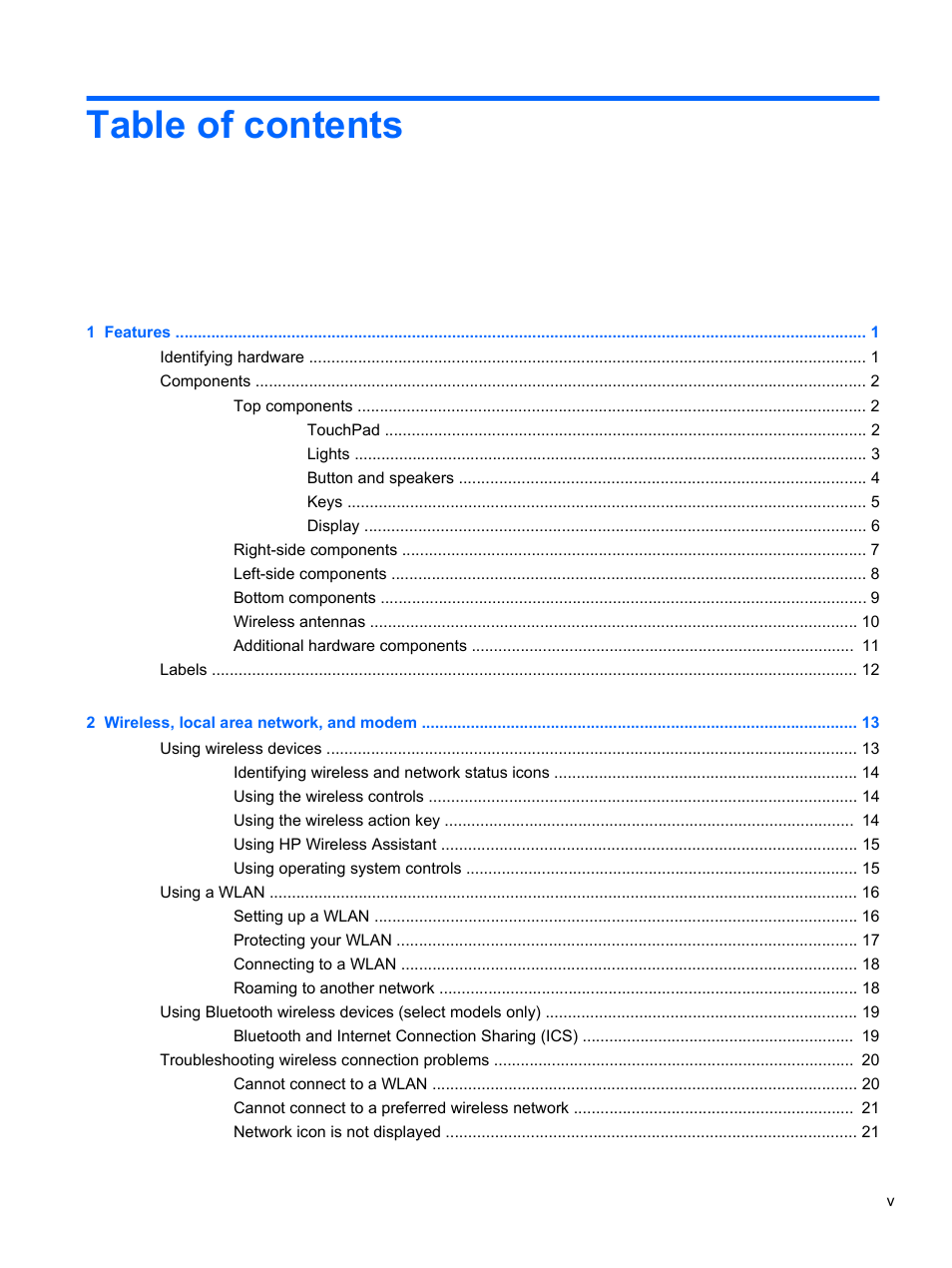 HP Compaq Presario CQ42-152TU Notebook PC User Manual | Page 5 / 124