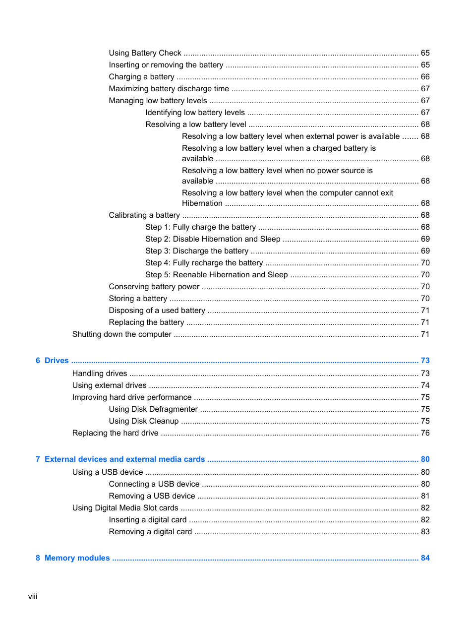 HP Compaq Presario CQ42-152TU Notebook PC User Manual | Page 8 / 124