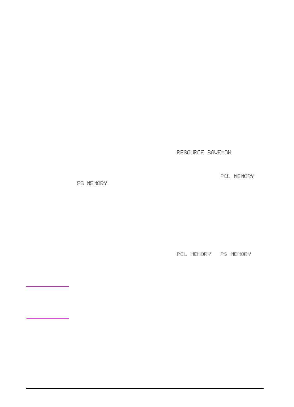 Adjusting memory settings, Resource saving | HP LaserJet 5000 Printer series User Manual | Page 172 / 204