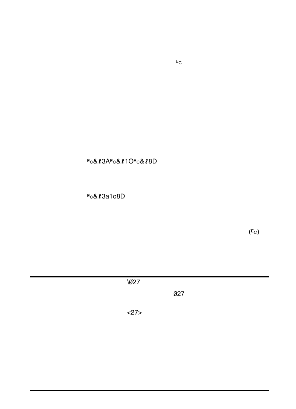 Combining escape sequences, Entering escape characters | HP LaserJet 5000 Printer series User Manual | Page 177 / 204