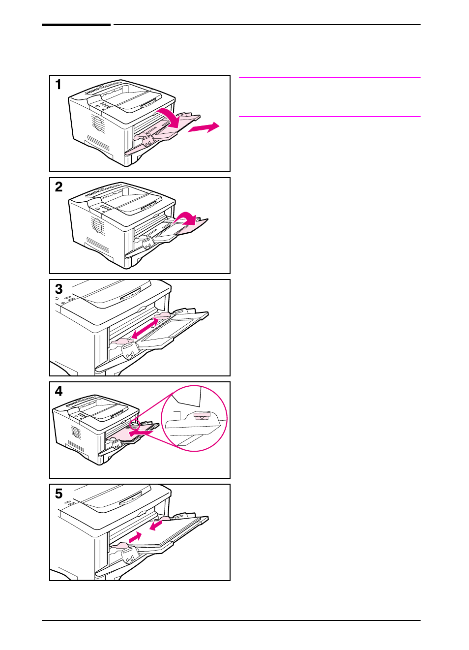 Loading tray 1 | HP LaserJet 5000 Printer series User Manual | Page 42 / 204