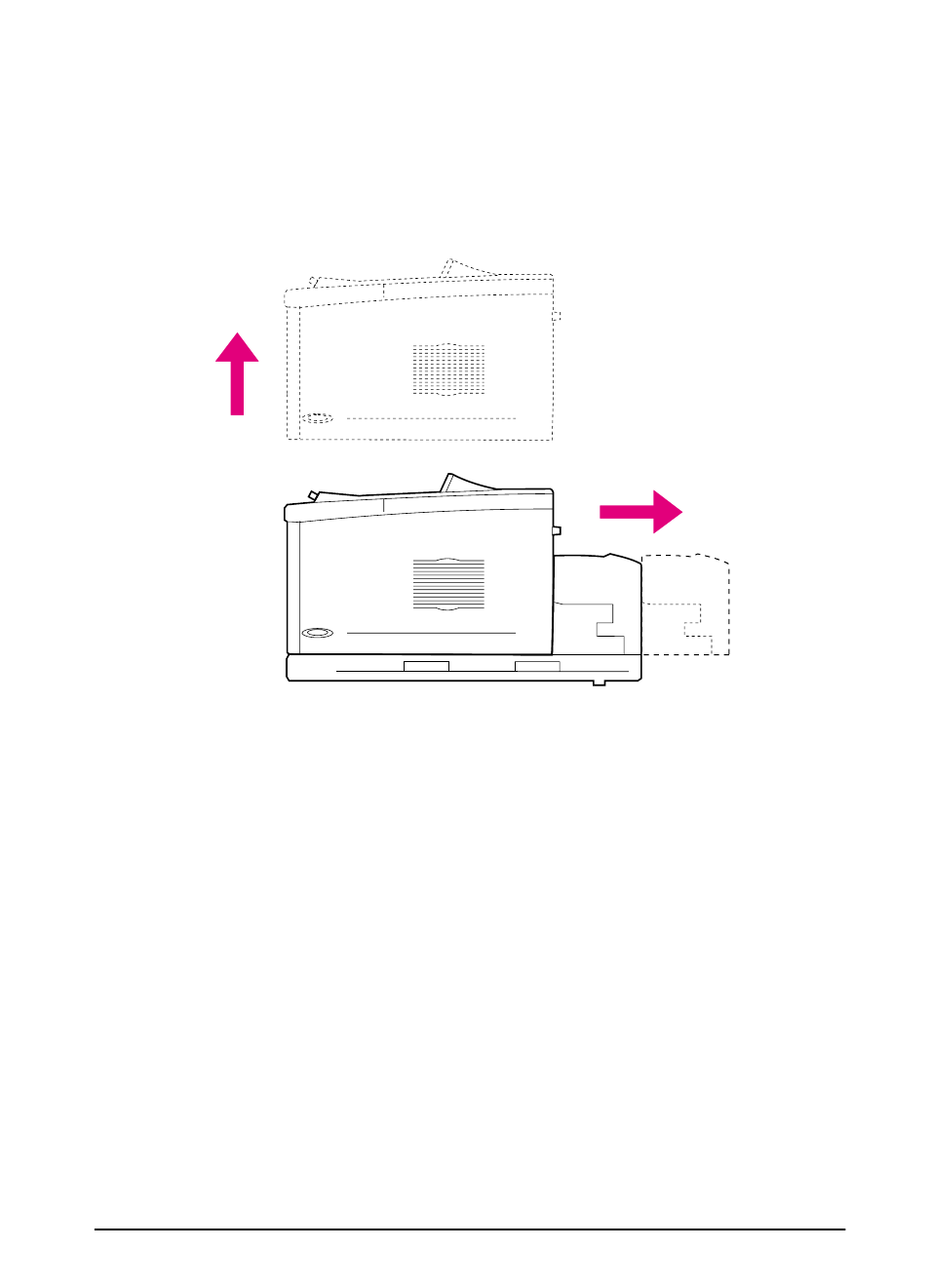 Separating the printer from the duplexer | HP LaserJet 5000 Printer series User Manual | Page 49 / 204