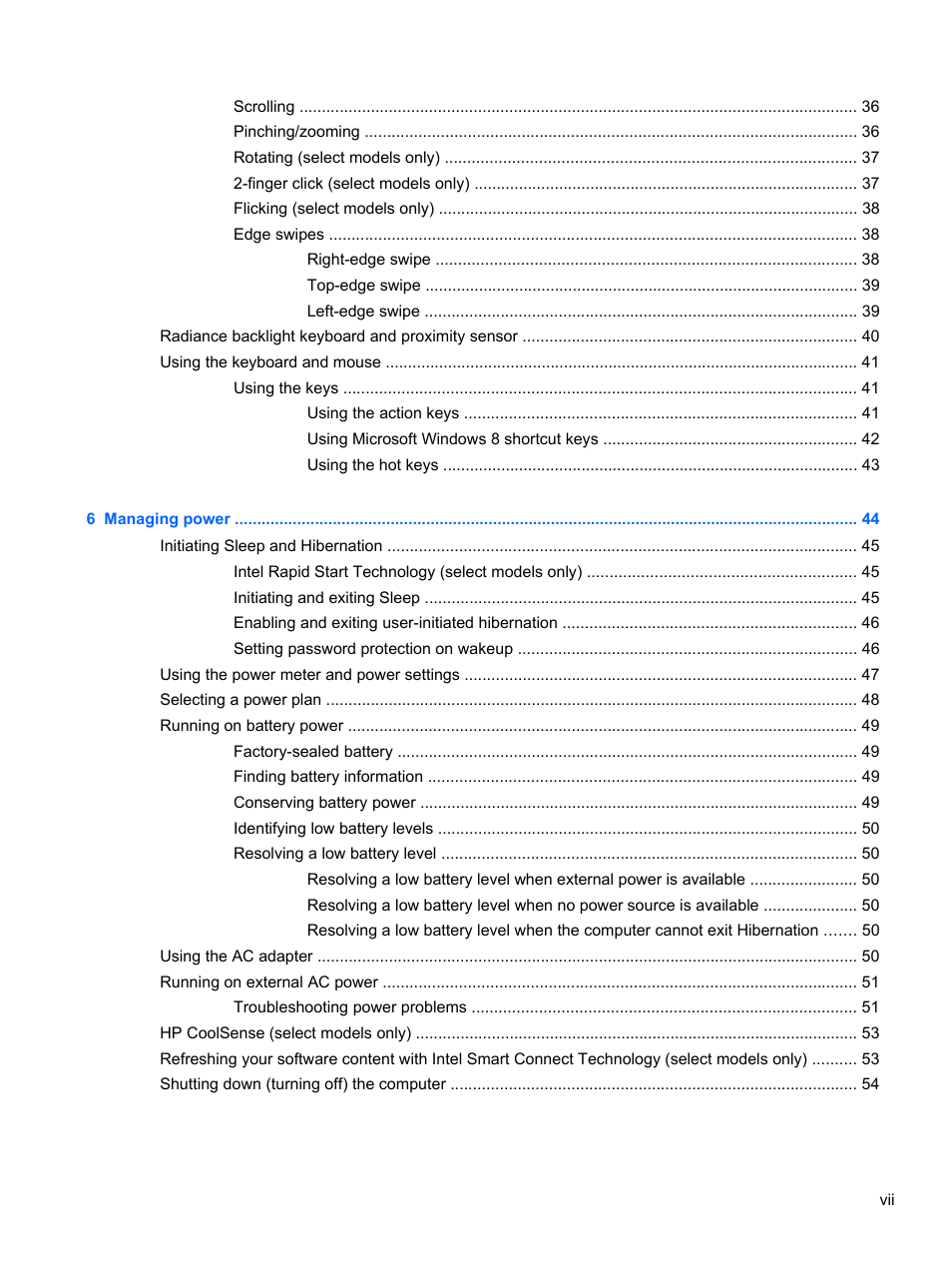 HP Spectre Ultrabook 14-3210nr User Manual | Page 7 / 96