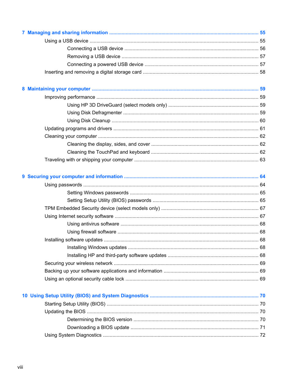HP Spectre Ultrabook 14-3210nr User Manual | Page 8 / 96