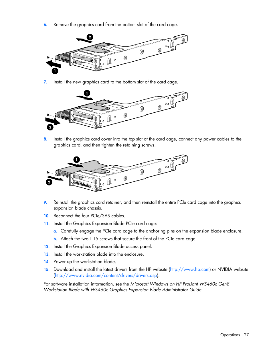 HP ProLiant WS460c Gen8 Graphics Server Blade User Manual | Page 27 / 98