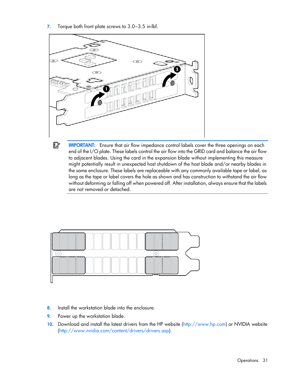 HP ProLiant WS460c Gen8 Graphics Server Blade User Manual | Page 31 / 98