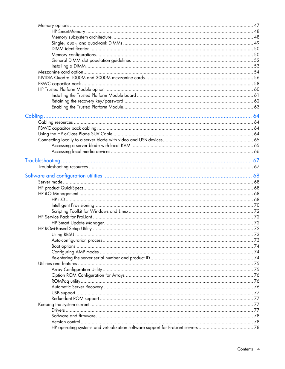 HP ProLiant WS460c Gen8 Graphics Server Blade User Manual | Page 4 / 98