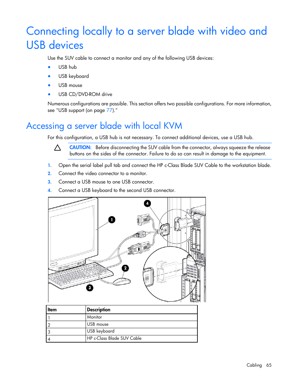 Accessing a server blade with local kvm | HP ProLiant WS460c Gen8 Graphics Server Blade User Manual | Page 65 / 98