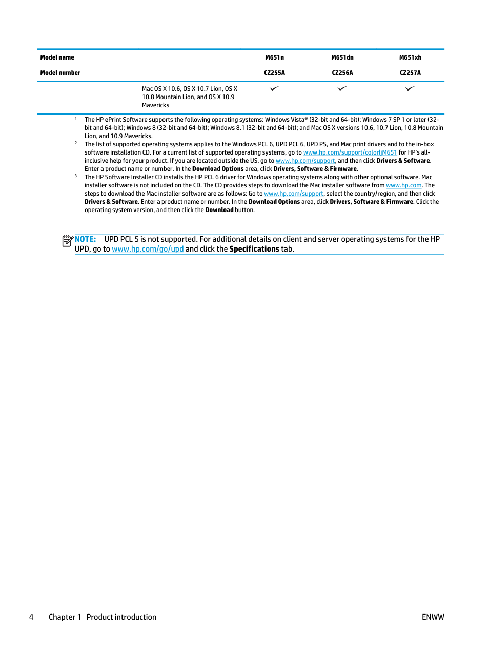 HP Color LaserJet Enterprise M651 Printer series User Manual | Page 12 / 114