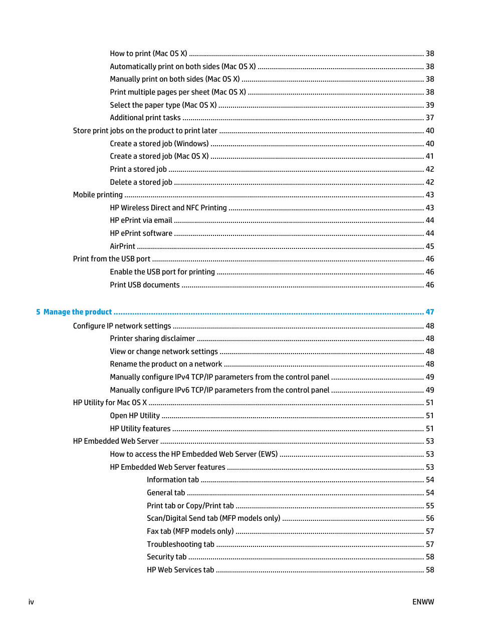 HP Color LaserJet Enterprise M651 Printer series User Manual | Page 6 / 114