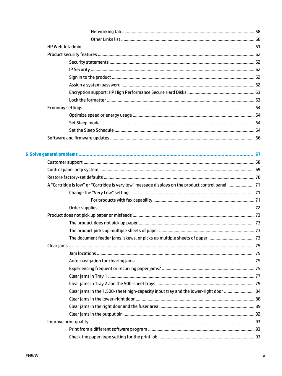 HP Color LaserJet Enterprise M651 Printer series User Manual | Page 7 / 114