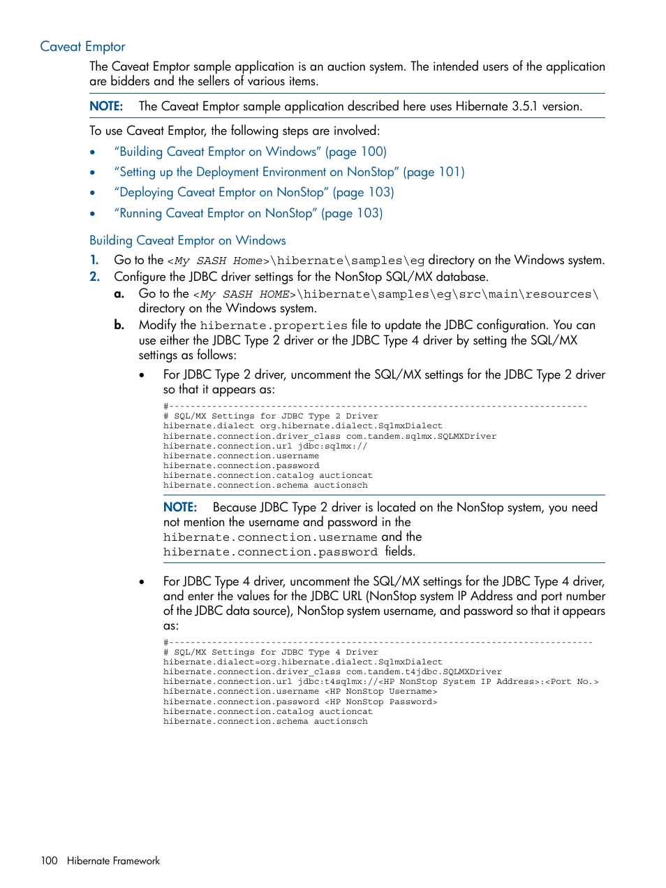 Caveat emptor, Building caveat emptor on windows | HP Integrity NonStop J-Series User Manual | Page 100 / 351