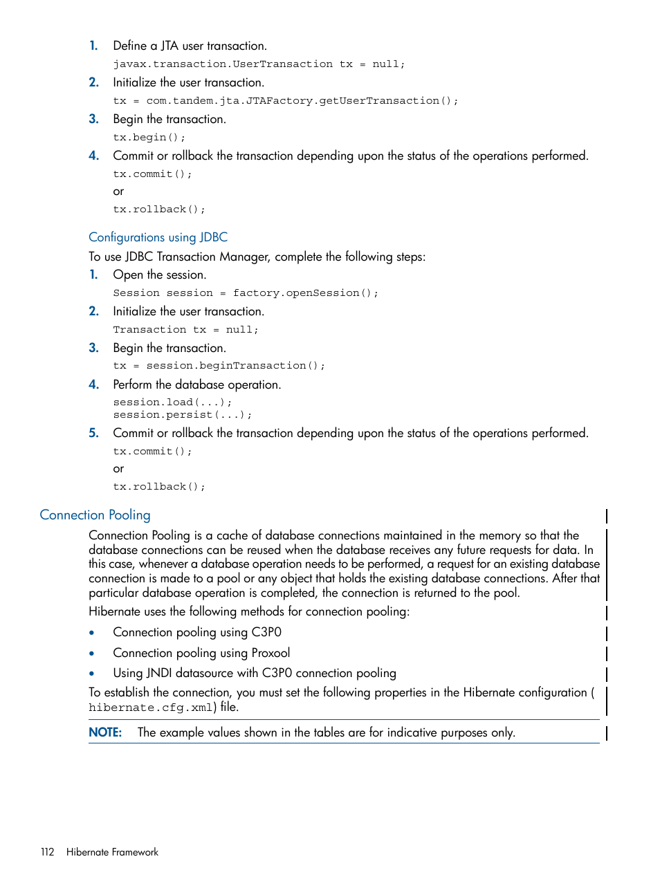 Connection pooling | HP Integrity NonStop J-Series User Manual | Page 112 / 351