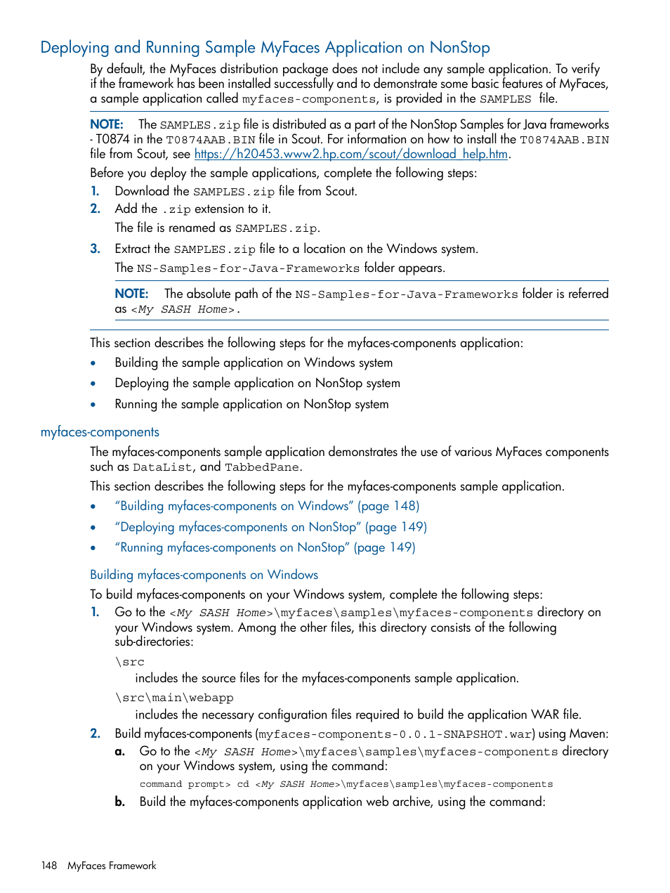 Myfaces-components, Building myfaces-components on windows | HP Integrity NonStop J-Series User Manual | Page 148 / 351