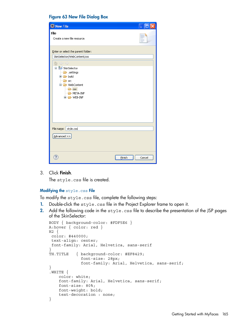 Modifying the style.css file | HP Integrity NonStop J-Series User Manual | Page 165 / 351
