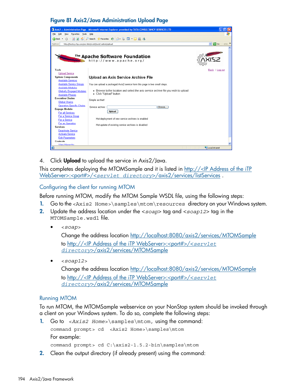 Configuring the client for running mtom, Running mtom | HP Integrity NonStop J-Series User Manual | Page 194 / 351