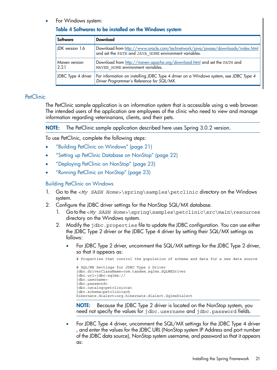 Petclinic, Building petclinic on windows | HP Integrity NonStop J-Series User Manual | Page 21 / 351
