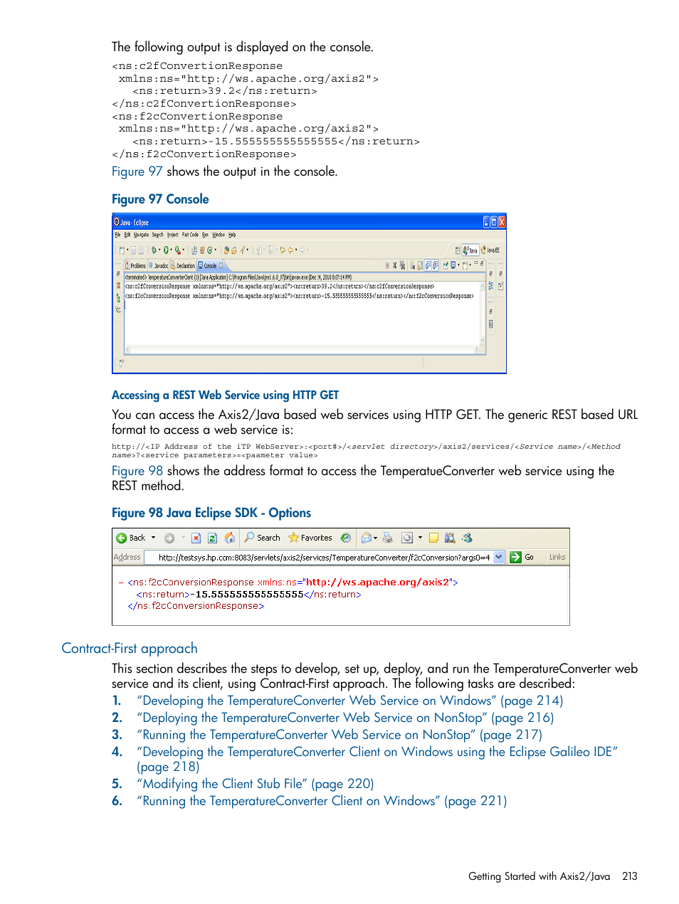 Accessing a rest web service using http get, Contract-first approach | HP Integrity NonStop J-Series User Manual | Page 213 / 351