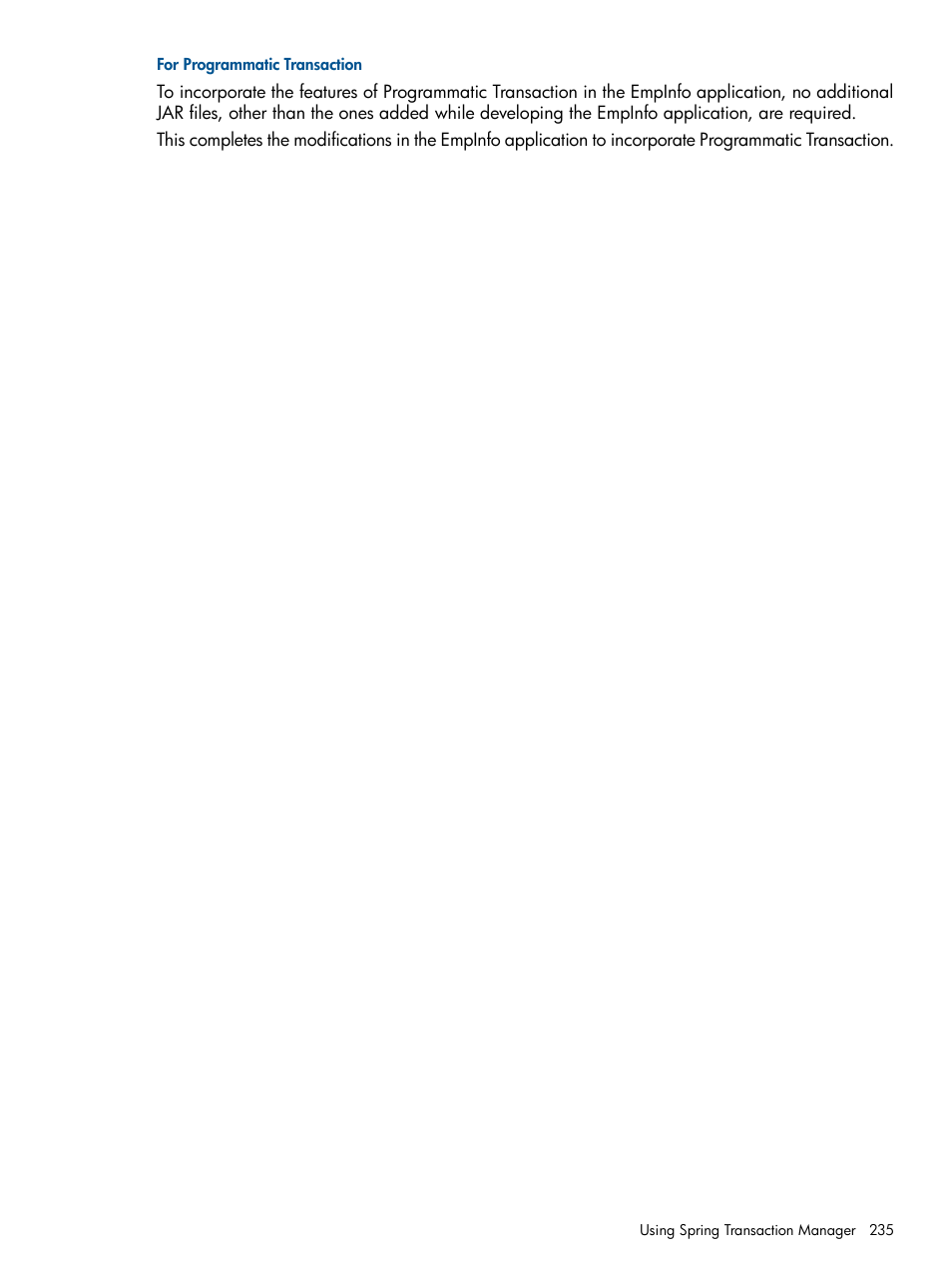For programmatic transaction | HP Integrity NonStop J-Series User Manual | Page 235 / 351