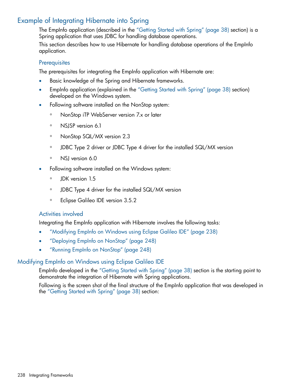 Example of integrating hibernate into spring | HP Integrity NonStop J-Series User Manual | Page 238 / 351