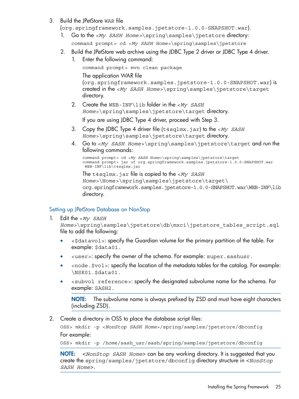 Setting up jpetstore database on nonstop | HP Integrity NonStop J-Series User Manual | Page 25 / 351