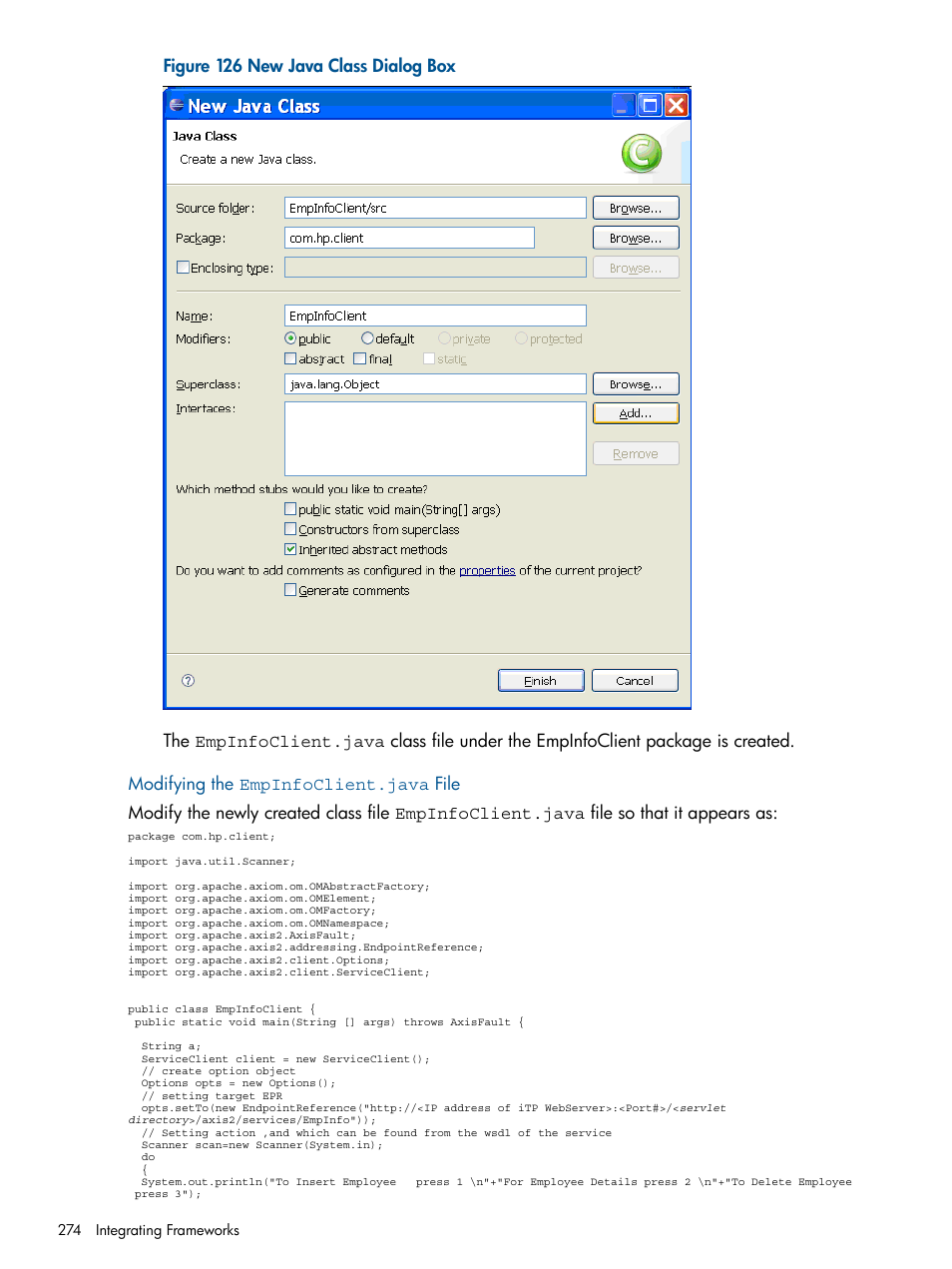 Modifying the empinfoclient.java file | HP Integrity NonStop J-Series User Manual | Page 274 / 351