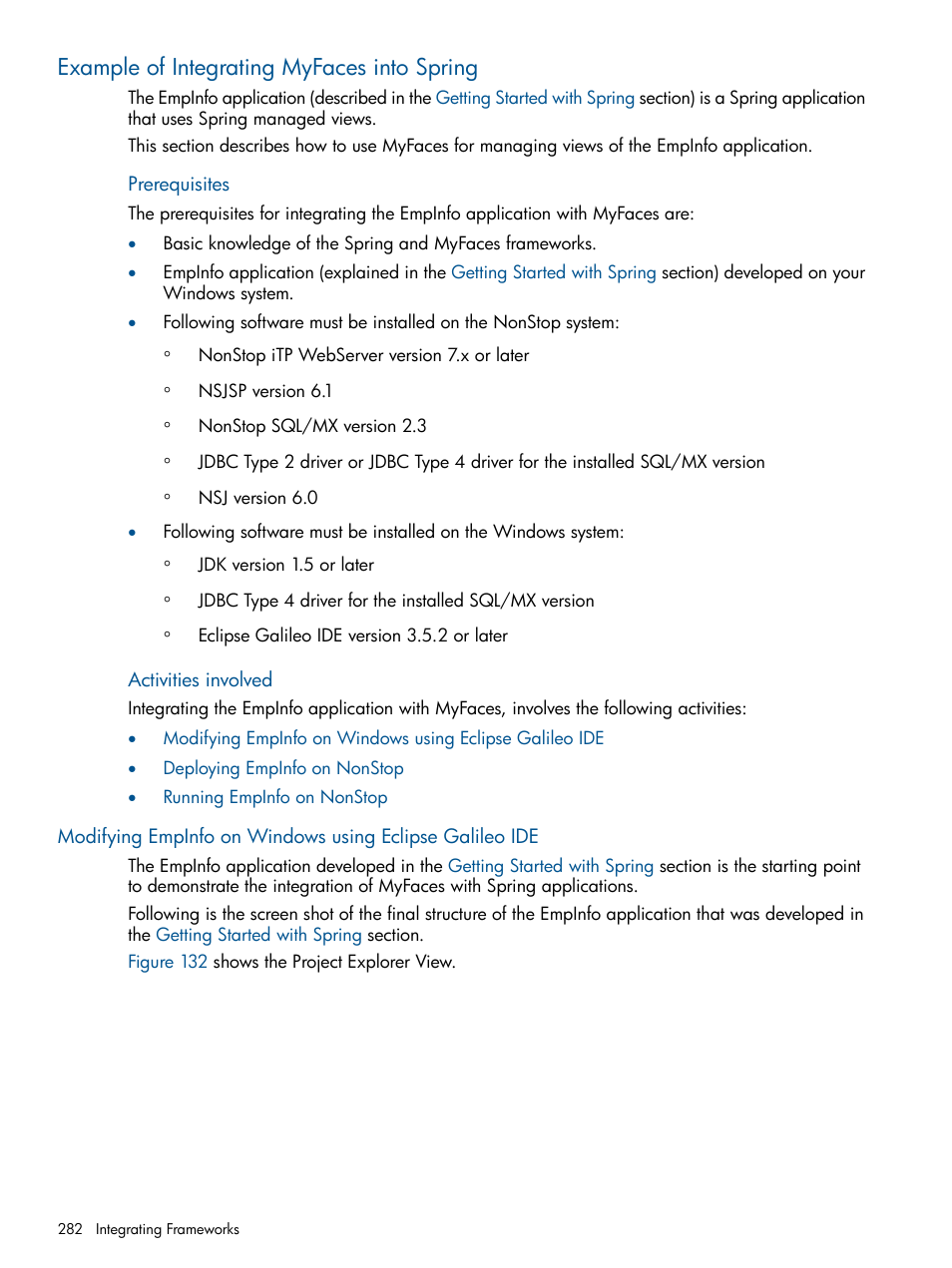 Example of integrating myfaces into spring | HP Integrity NonStop J-Series User Manual | Page 282 / 351