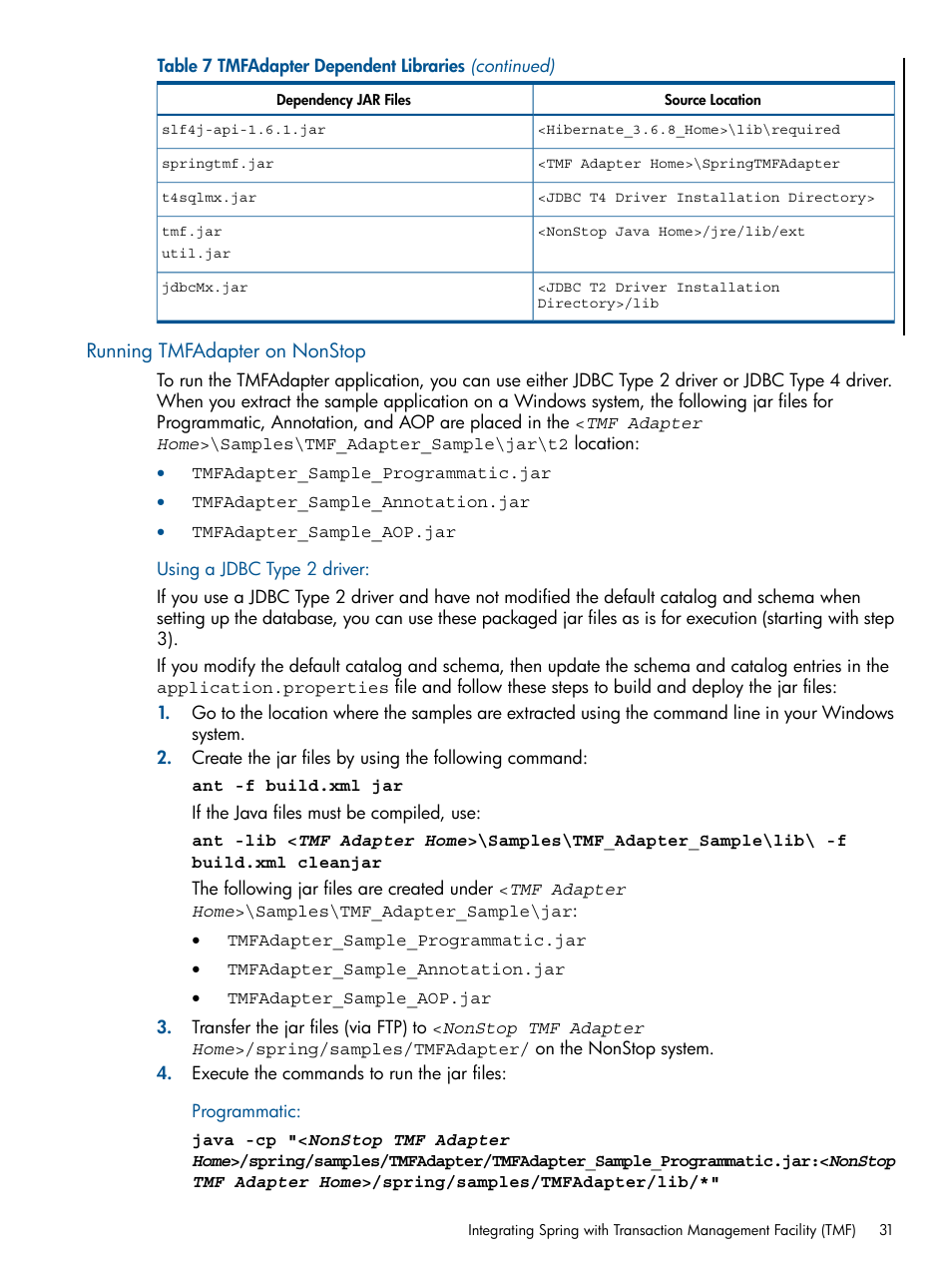 Running tmfadapter on nonstop | HP Integrity NonStop J-Series User Manual | Page 31 / 351