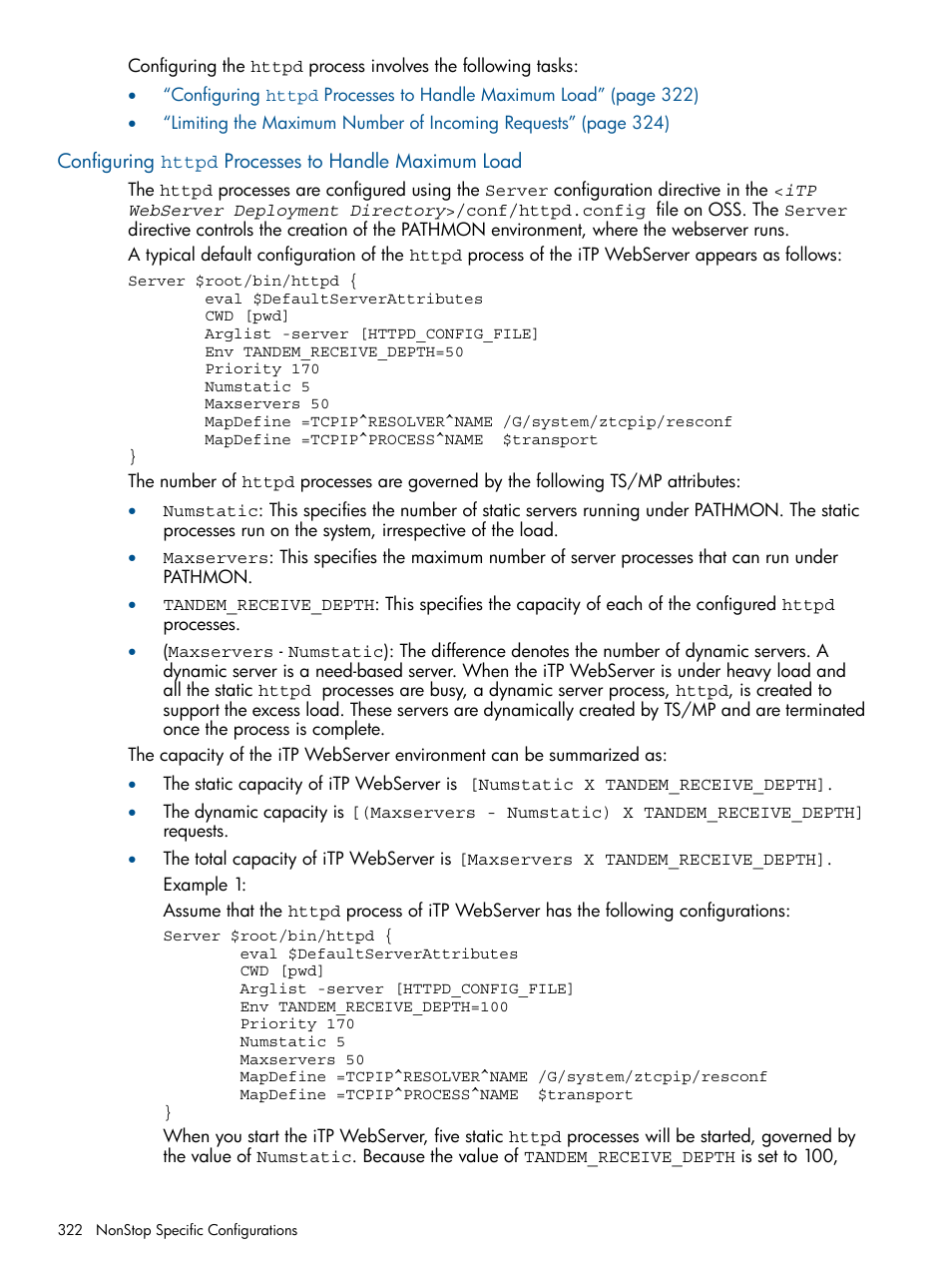 Configuring httpd processes to handle maximum load | HP Integrity NonStop J-Series User Manual | Page 322 / 351