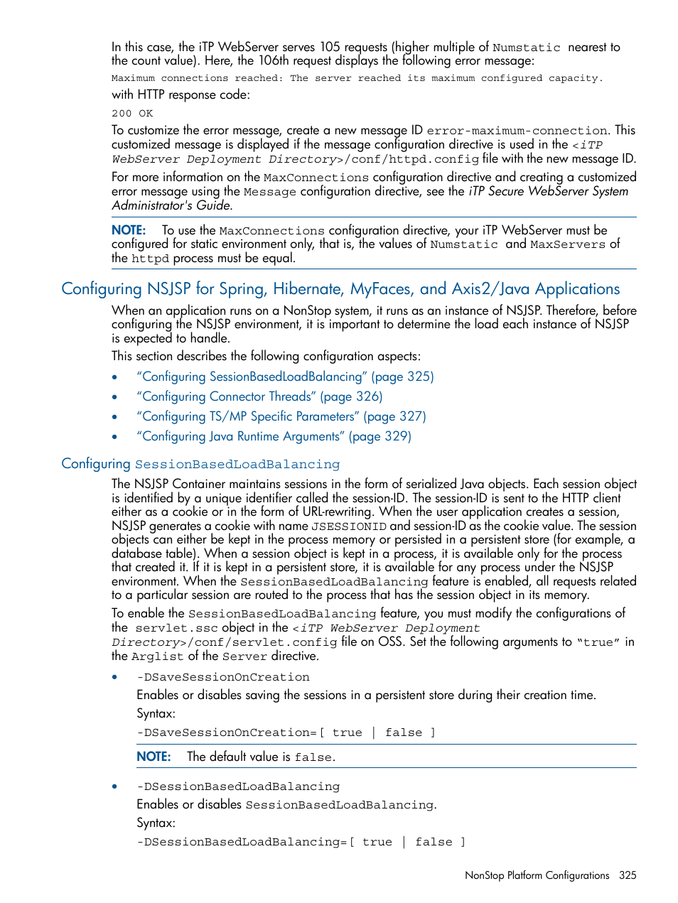 Configuring sessionbasedloadbalancing | HP Integrity NonStop J-Series User Manual | Page 325 / 351