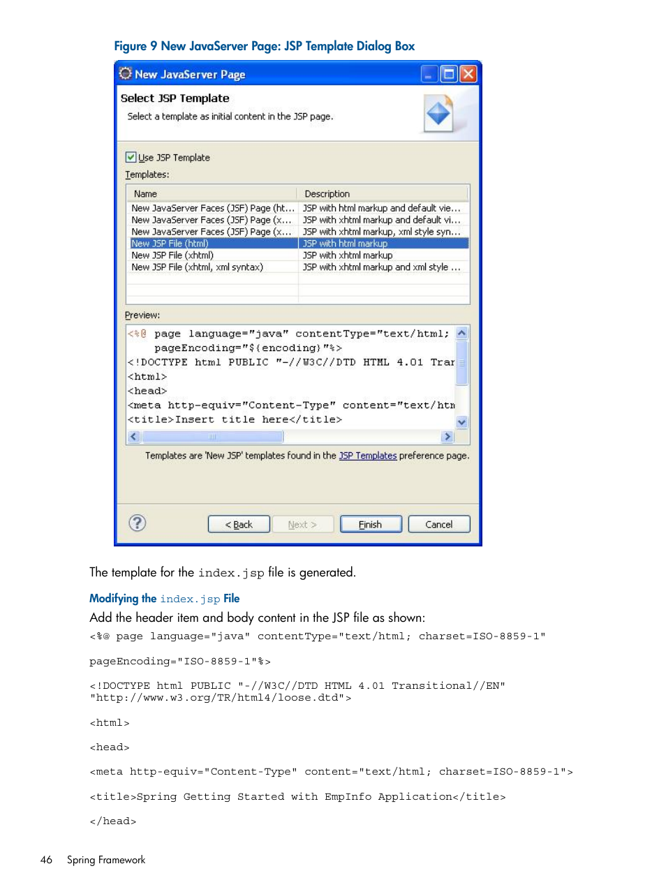 Modifying the index.jsp file | HP Integrity NonStop J-Series User Manual | Page 46 / 351