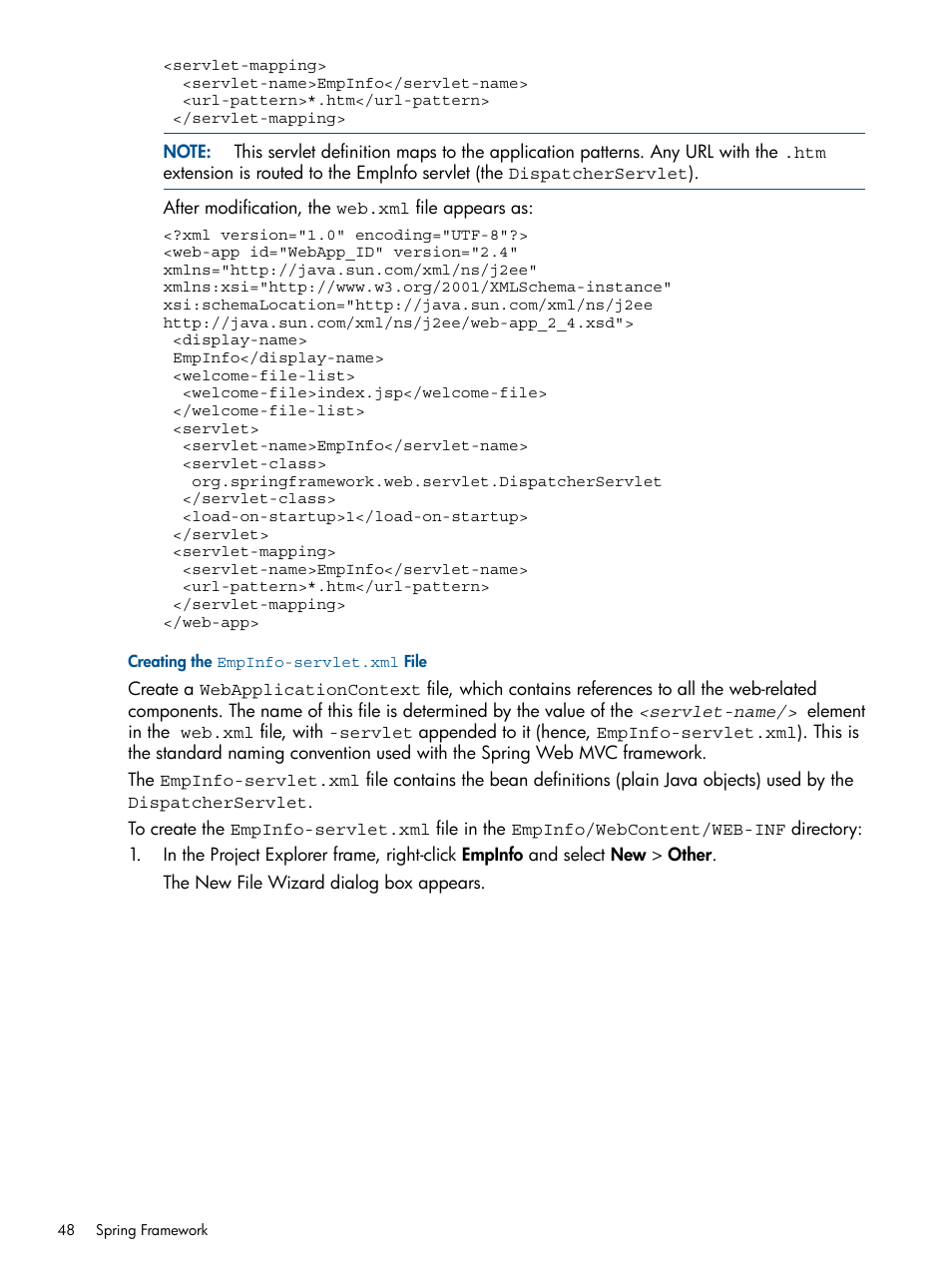 Creating the empinfo-servlet.xml file | HP Integrity NonStop J-Series User Manual | Page 48 / 351