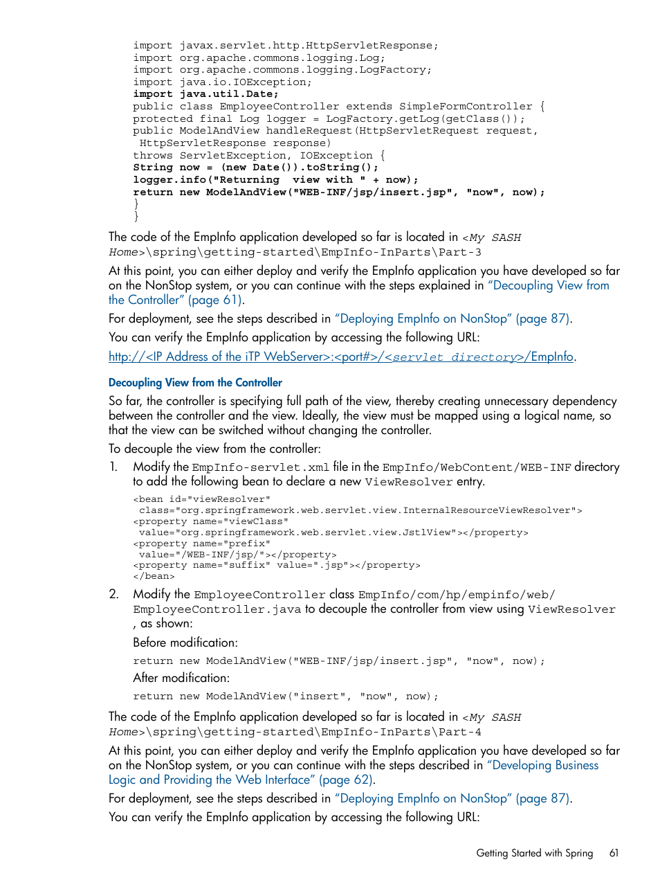 Decoupling view from the controller | HP Integrity NonStop J-Series User Manual | Page 61 / 351