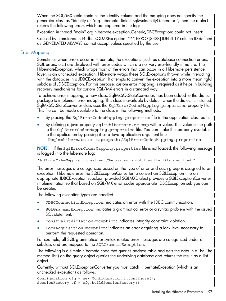 Error mapping | HP Integrity NonStop J-Series User Manual | Page 97 / 351
