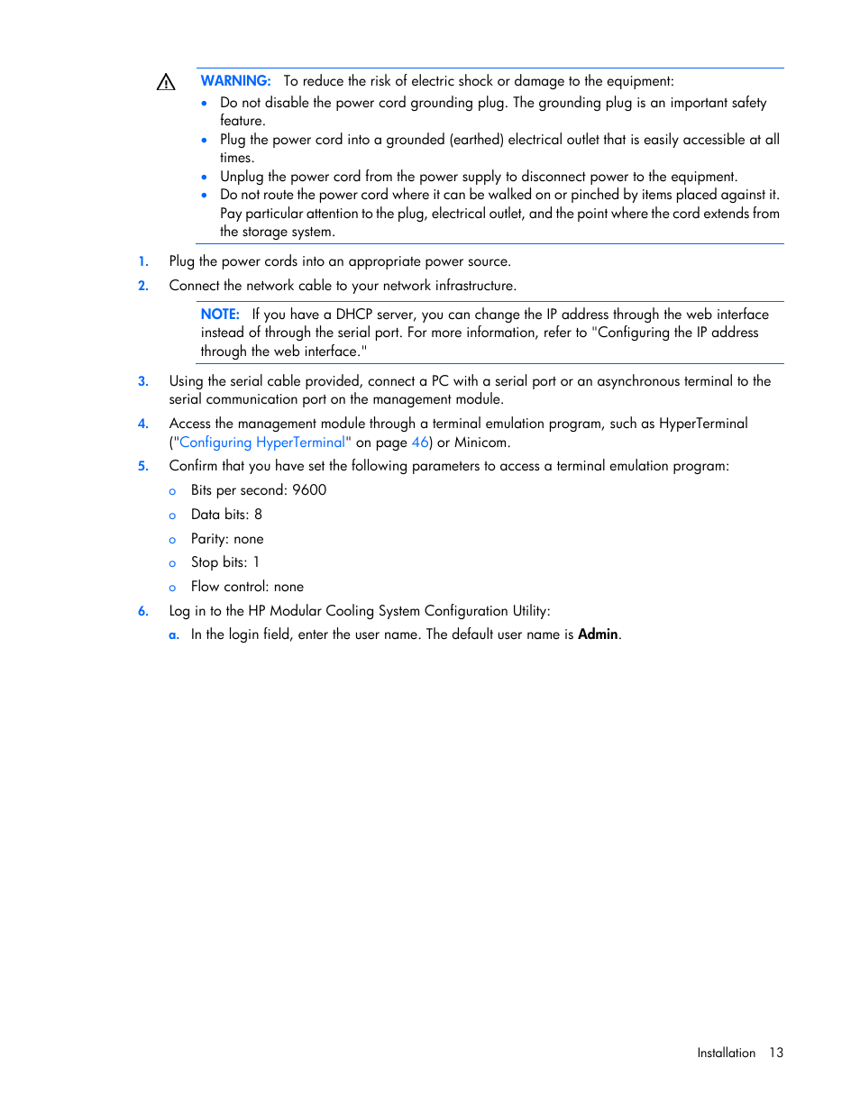 HP Modular Cooling System User Manual | Page 13 / 80