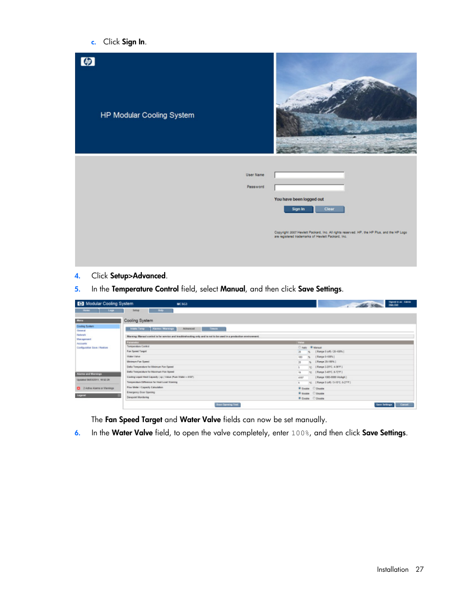 HP Modular Cooling System User Manual | Page 27 / 80