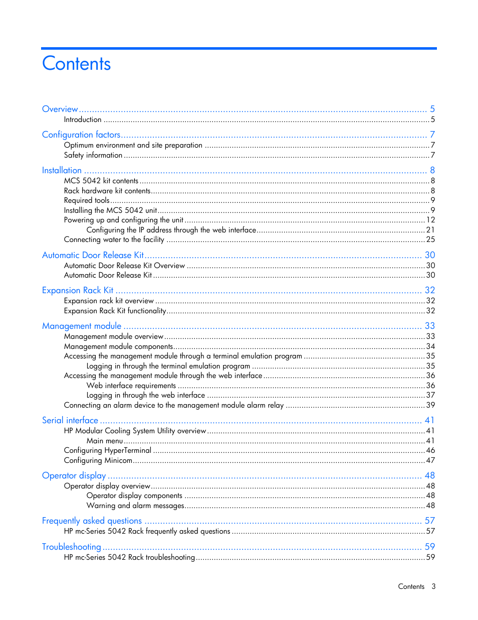 HP Modular Cooling System User Manual | Page 3 / 80