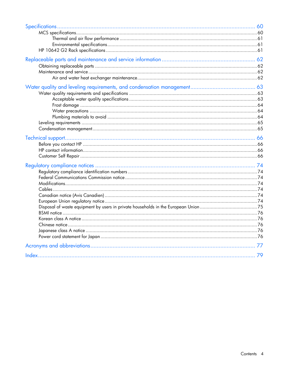 HP Modular Cooling System User Manual | Page 4 / 80