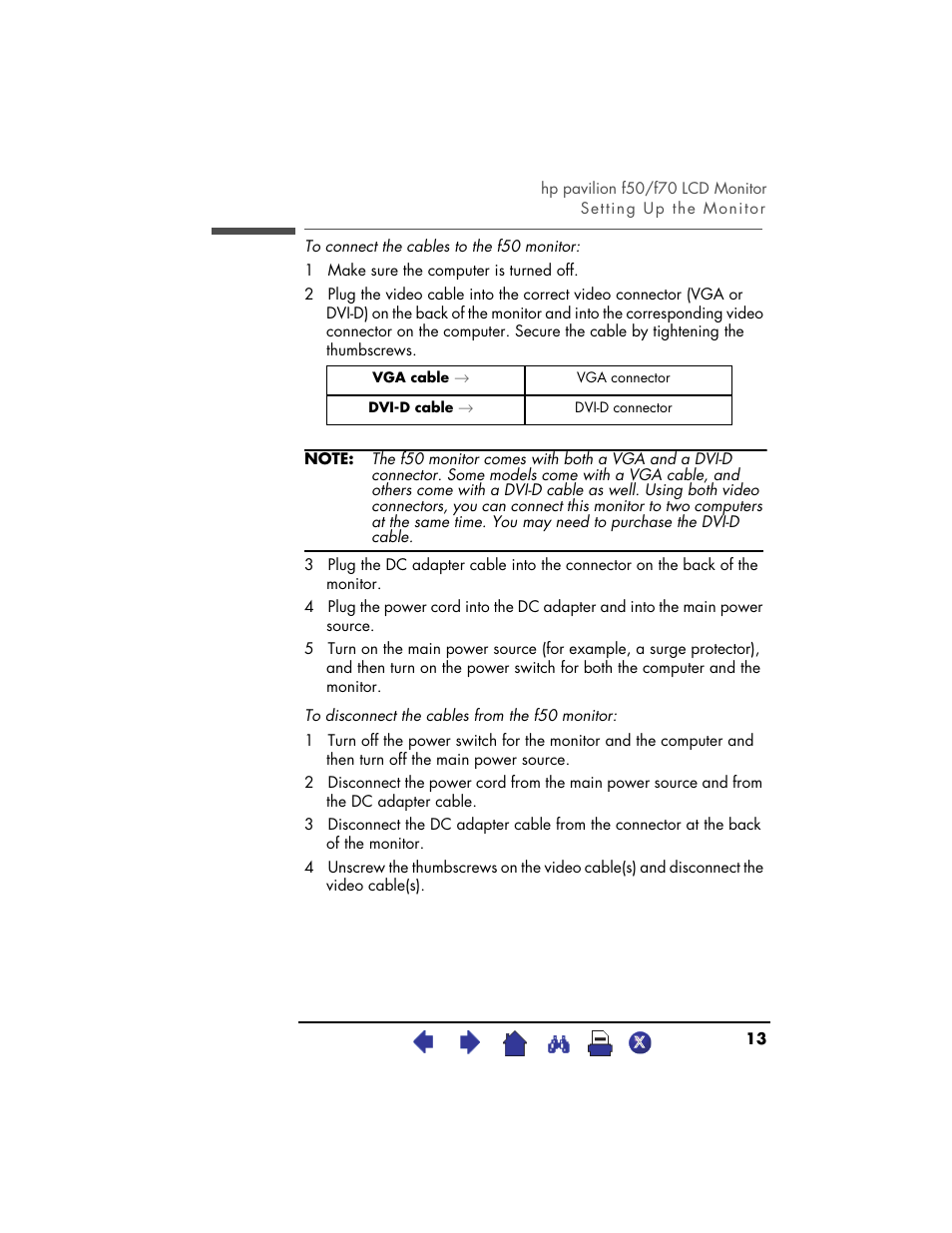 HP Pavilion f70 17 inch Flat Panel Monitor User Manual | Page 13 / 50
