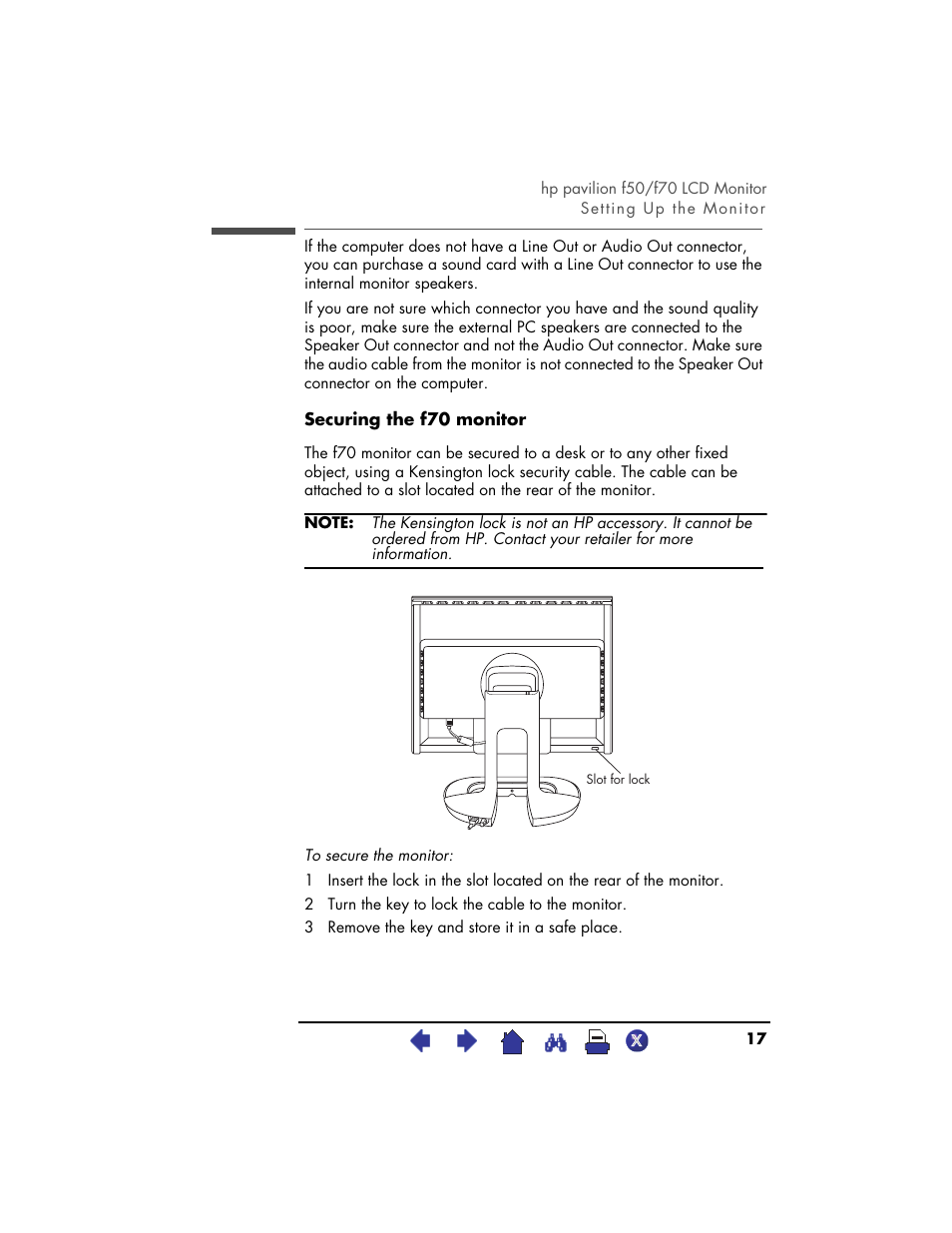 HP Pavilion f70 17 inch Flat Panel Monitor User Manual | Page 17 / 50