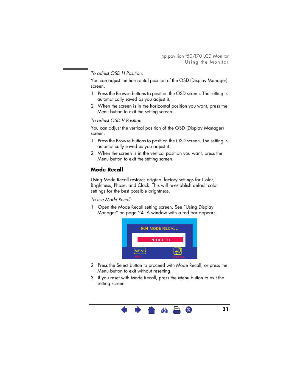 HP Pavilion f70 17 inch Flat Panel Monitor User Manual | Page 31 / 50