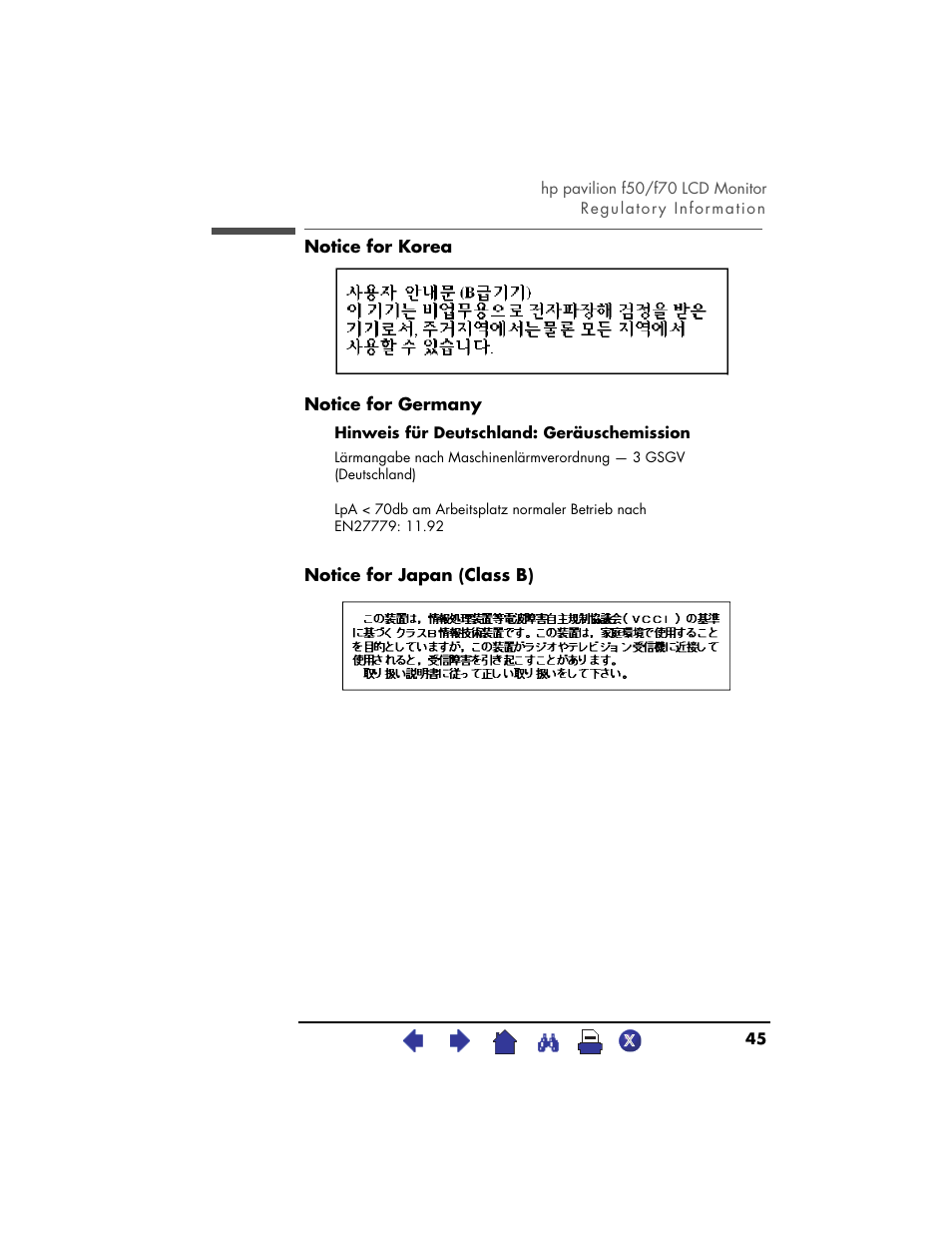 HP Pavilion f70 17 inch Flat Panel Monitor User Manual | Page 45 / 50