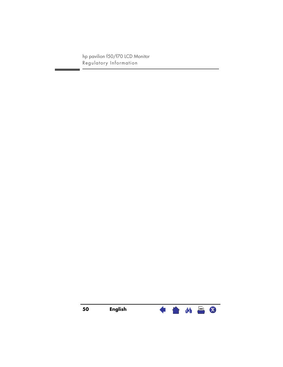 HP Pavilion f70 17 inch Flat Panel Monitor User Manual | Page 50 / 50