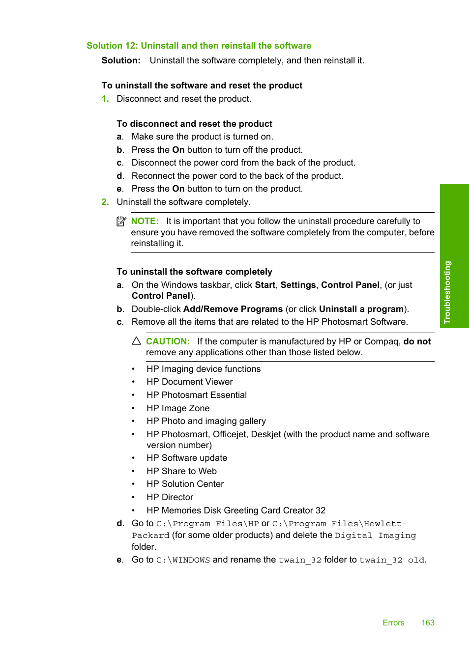 HP Photosmart C4435 All-in-One Printer User Manual | Page 166 / 243