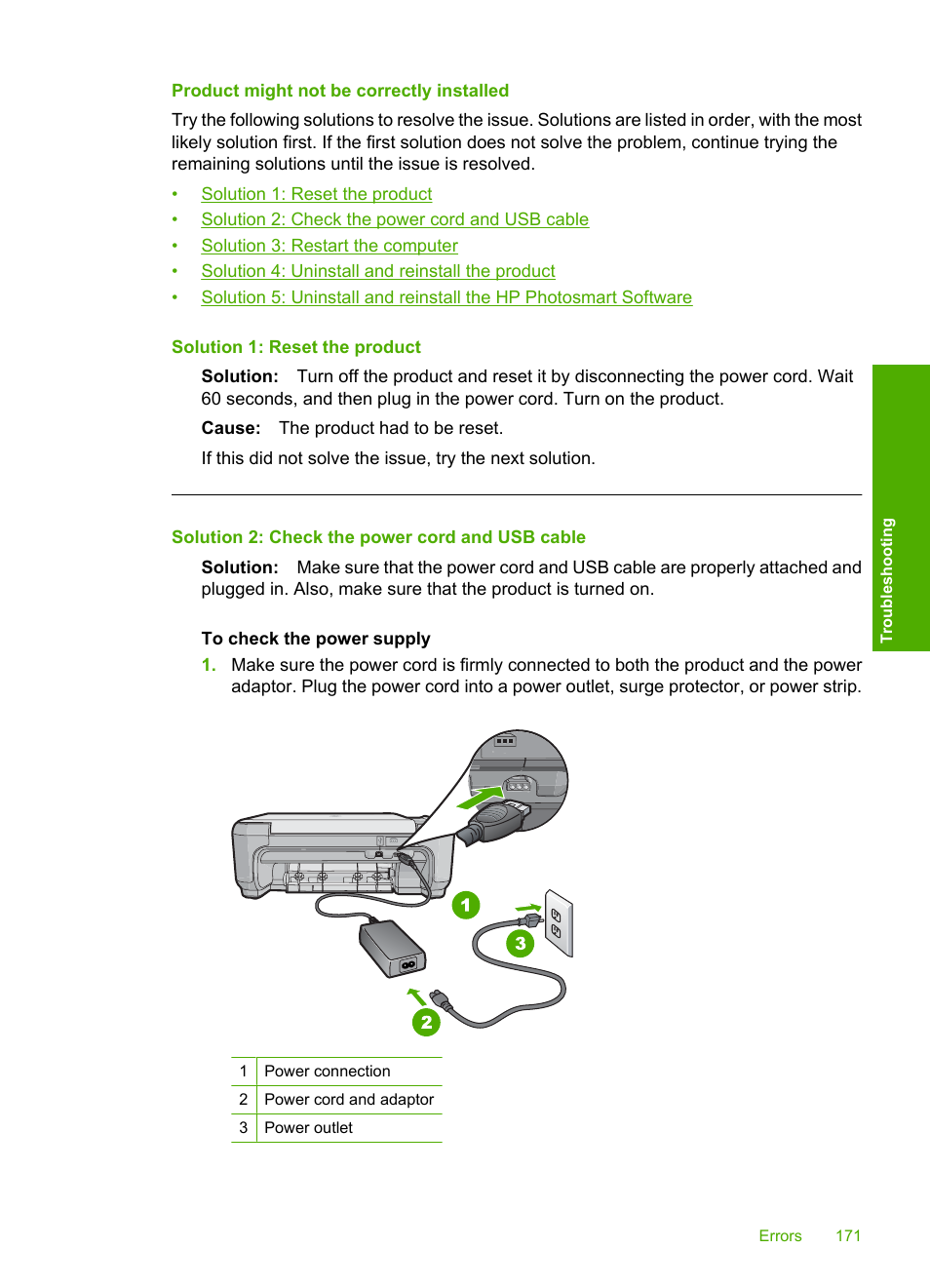 Product might not be correctly installed | HP Photosmart C4435 All-in-One Printer User Manual | Page 174 / 243