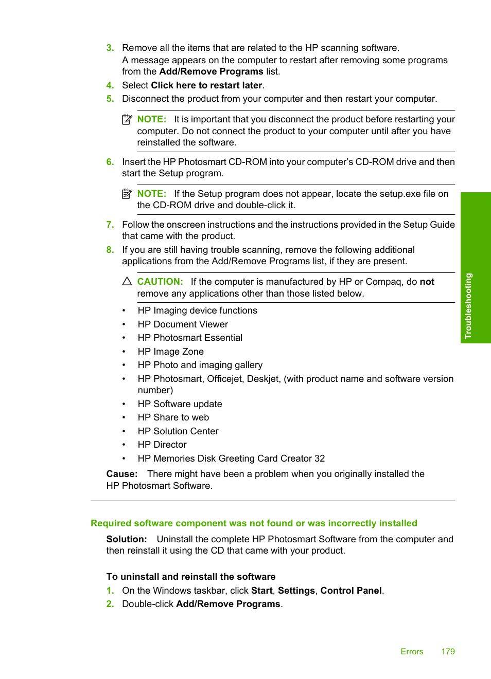 HP Photosmart C4435 All-in-One Printer User Manual | Page 182 / 243