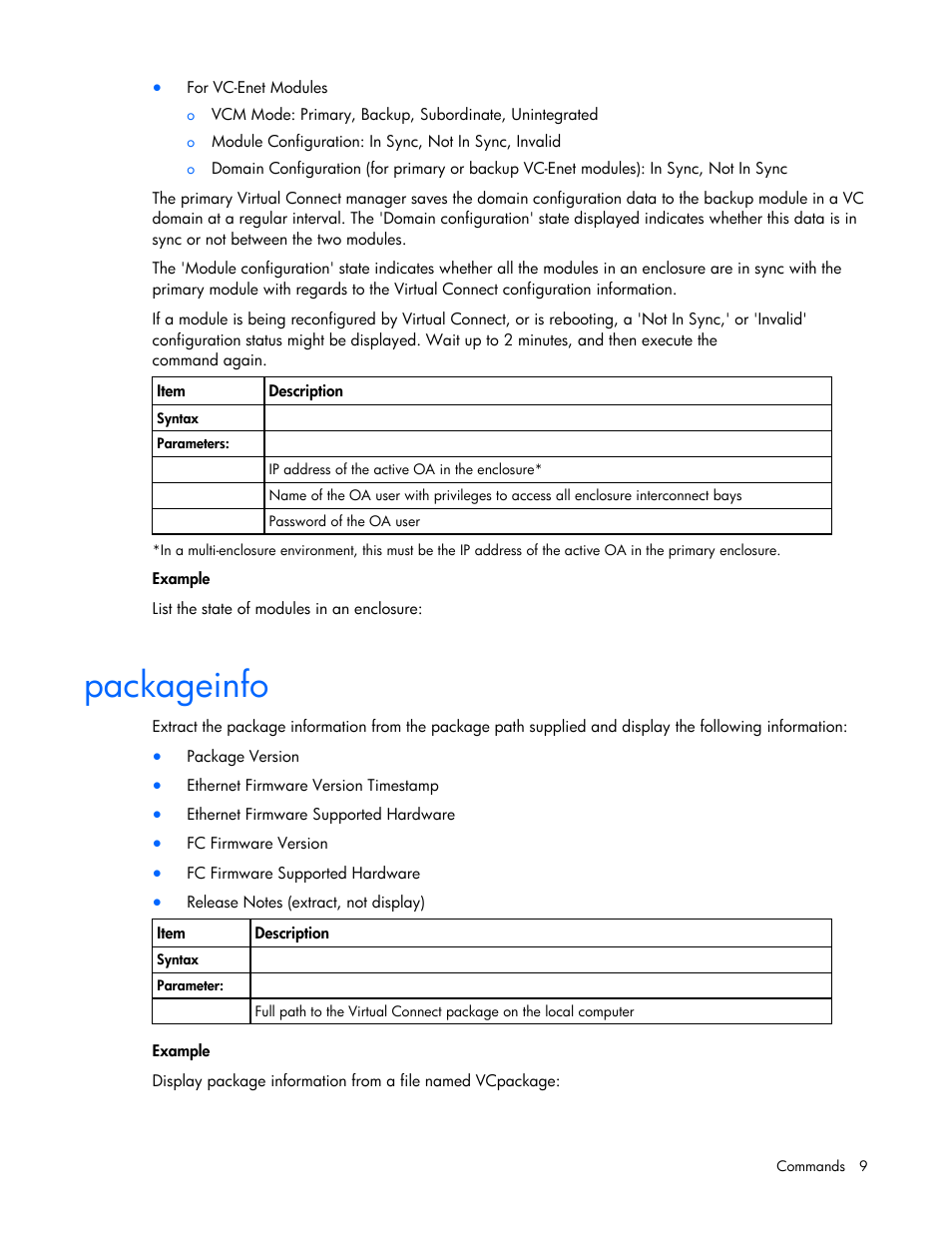 Packageinfo | HP Virtual Connect Flex-10 10Gb Ethernet Module for c-Class BladeSystem User Manual | Page 9 / 17