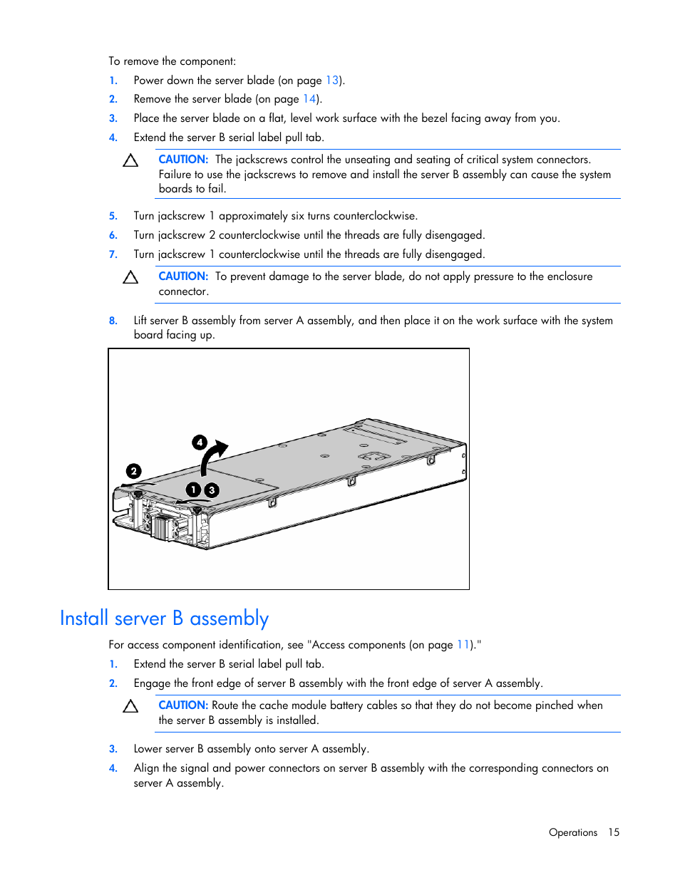 Install server b assembly | HP ProLiant BL2x220c G5 Server-Blade User Manual | Page 15 / 92